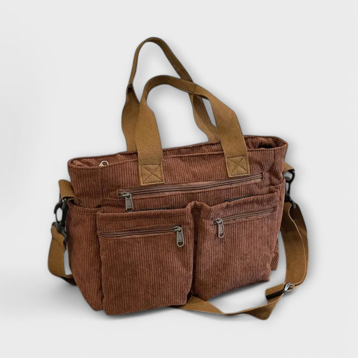 Imogen - Borsa a più tasche in velluto a coste