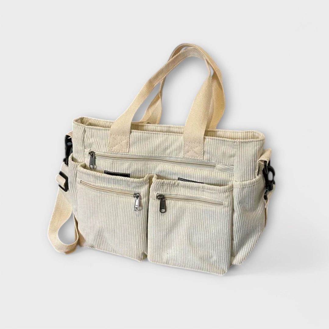 Imogen - Borsa a più tasche in velluto a coste